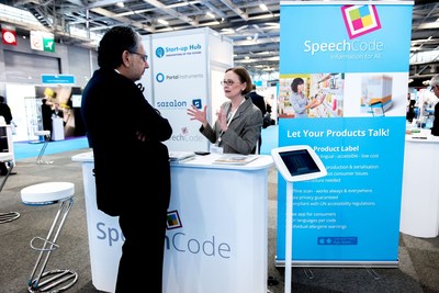 Speech Code at the Pharmapack Start-up Hub in February 2017 (PRNewsfoto/UBM EMEA)