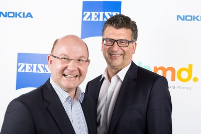 Florian Seiche, President, HMD Global and Andreas Back, Head of Brand Management and Head of Marketing Consumer Optics, ZEISS (PRNewsfoto/HMD Global and ZEISS)