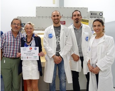 The CORM project research team at NASA's Kennedy Space Centre laboratories - (from the left) Prof Sergio Capaccioli, Dr Monica Monici, Dr Leonardo Vignali, Dr Matteo Lulli, Dr Francesca Cialdai (PRNewsfoto/ASA Srl)