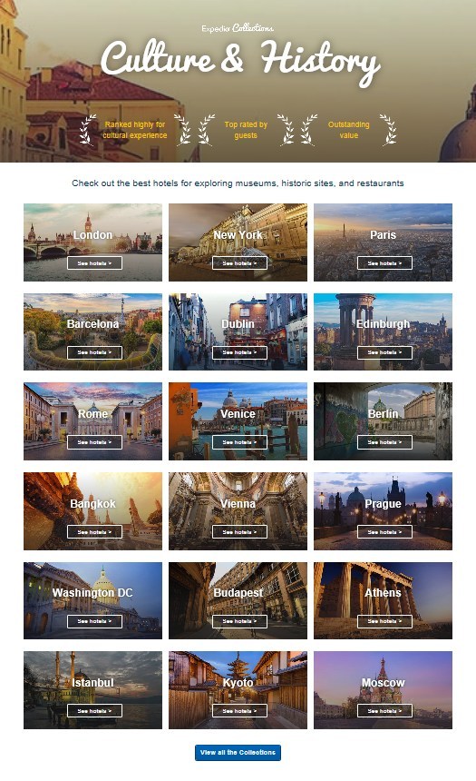 Αποτέλεσμα εικόνας για Expedia launches Collections - the best hotels for every experience