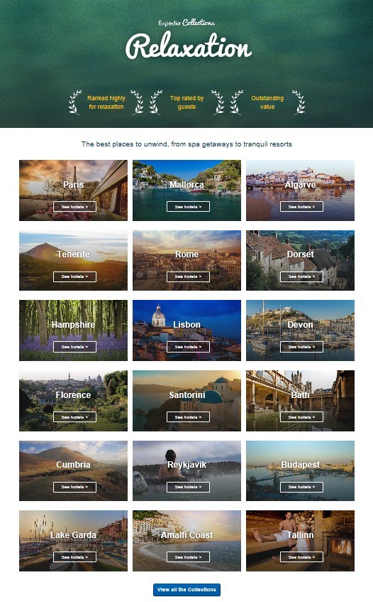 Αποτέλεσμα εικόνας για Expedia launches Collections - the best hotels for every experience