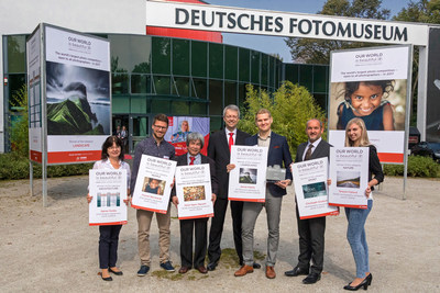 The winners of the photo competition "Our world is beautiful" were chosen in the German Photo Museum. From left to right: Agnes Dudas from Hungary, Florian Bernhardt from Germany, Manh Ngoc Nguyen from Germany, Dr. Christian Friege (Chairman of the CEWE Board of Management), overall winner Janne Kahila from Finland, Christoph Grubich from Austria, Terezie Fojtová from the Czech Republic. Source: CEWE (PRNewsfoto/CEWE)