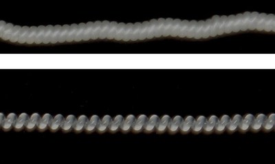Appearance of artificial muscles based on ultra-high molecular  polyethylene fibers  (before and after heat treatment) (PRNewsfoto/NUST MISIS)