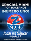 WCMQ-FM Z92.3FM la estación N°1 Hispana, líder en sintonía radial en el mercado de Miami, Ft. Lauderdale, Hollywood