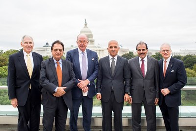 Qatar’s Minister of Finance, H.E. Ali Shareef Al-Emadi and H.E Sheikh Abdulla Bin Saoud Al-Thani, Governor of the Qatar Central Bank meet with US Government officials at IMF and World Bank Meetings (PRNewsfoto/Minister of Finance - Qatar)