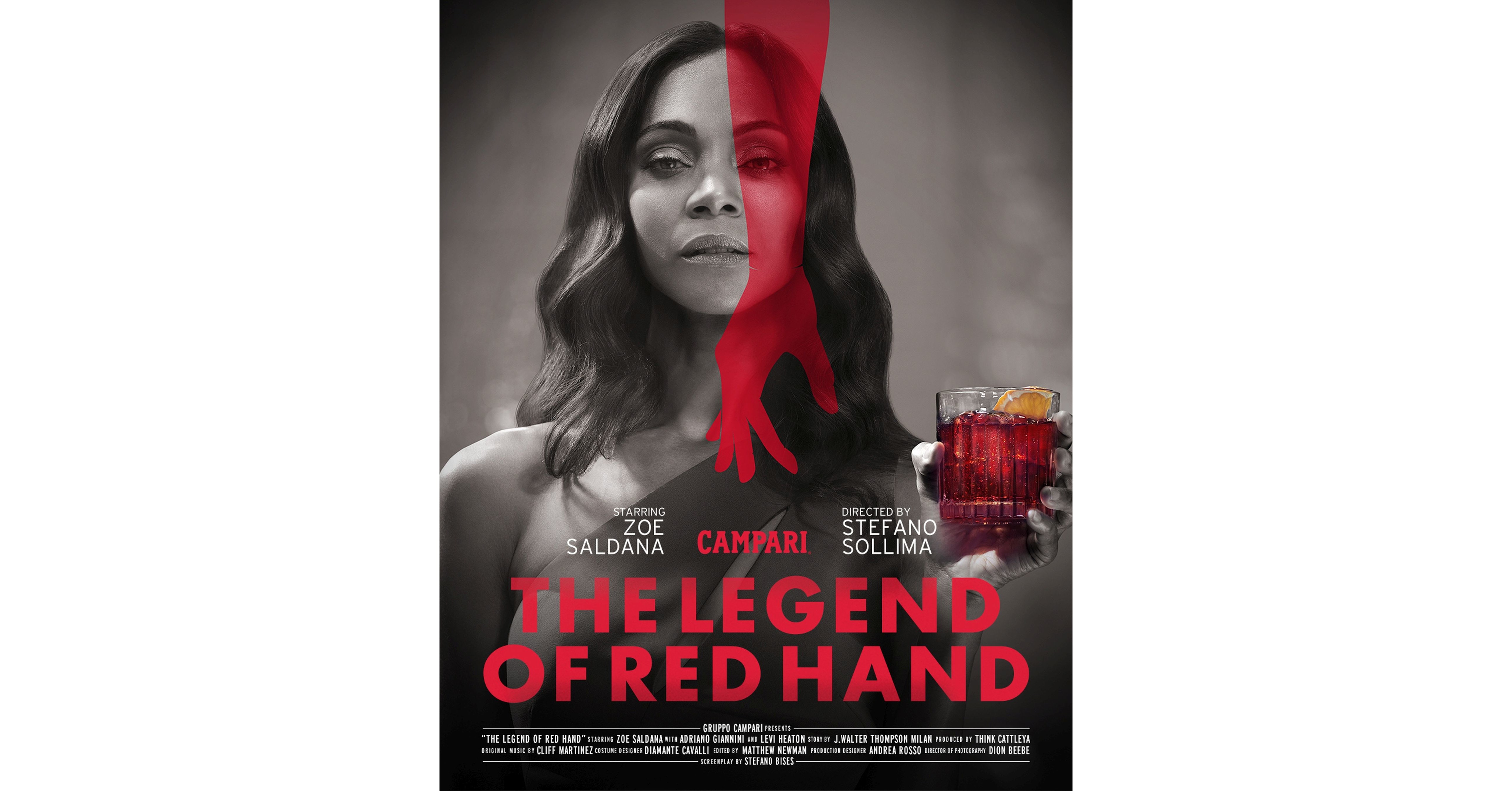 Campari Red Diaries - The Legend of Red Hand: Zoe Saldana Announced as the  Star of the Short Movie Directed by Stefano Sollima