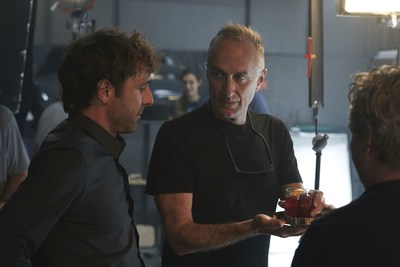Stefano Sollima and Adriano Giannini behind the scenes at the filming of the Campari Red Diaries short movie, The Legend of Red Hand. Credit: Francesco Pizzo (PRNewsfoto/Campari)