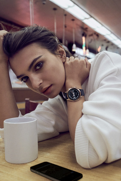 Emily Ratajkowski introduces DKNY’s first line of hybrid smartwatches, DKNY MINUTE.