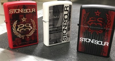 Three limited edition Zippo lighters inspired by the album artwork from Stone Sour’s Hydrograd album, available only at the band’s tour dates (PRNewsfoto/Zippo Manufacturing Company)