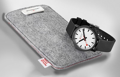 Mondaine essence - pouch & watch (PRNewsfoto/Mondaine Watch Ltd.)