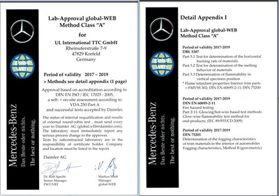 독일 크레펠트와 쾰른 UL 시험소, Daimler AG로부터 WEB 2020 승인 획득