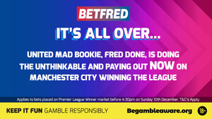 Done and Dusted - United Mad Bookie and Betfred Boss Fred Done Pays Out on Man City to Win the League
