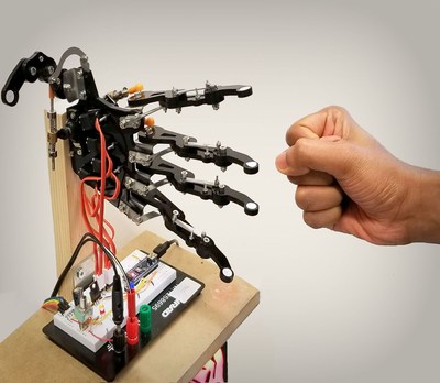 The robotic hand uses a brain-inspired neural network (Image: ETH Zurich) (PRNewsfoto/ETH Zurich)