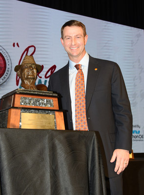 Coach Dabo Swinney wins the 2018 Paul "Bear" Bryant Coach of the Year Award.
Photo Credit: www.alexandersportraits.com