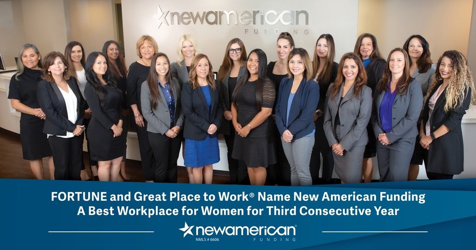 FORTUNE and Great Place to Work Name New American Funding A Best Workplace for Women for Third Consecutive Year