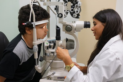 A slit lamp test allows optometrist Mary Botelho, OD, to evaluate the physical structure of the eye and enables her to spot a variety of conditions that may require treatment or additional tests.