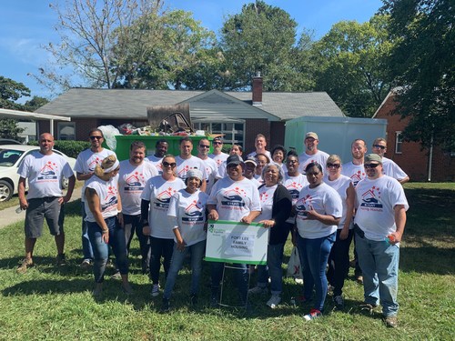 Fort Lee Family Housing employees volunteer with Rebuilding Together RIchmond. The annual Helping Hands event is held in over 40 locations where Hunt Military Communities are located.