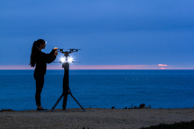 Drone pilot and Rugo Drone Light System