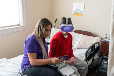 VITAS is introducing virtual reality (VR) headsets to patients in order to bring them comfort during the difficult time of the end of life. VITAS is introducing virtual reality (VR) headsets to patients in order to bring them comfort during the difficult time of the end of life.