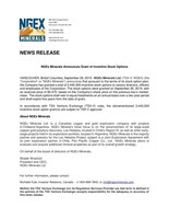 NGEx Minerals Announces Grant of Incentive Stock Options (CNW Group/NGEx Minerals Ltd.)