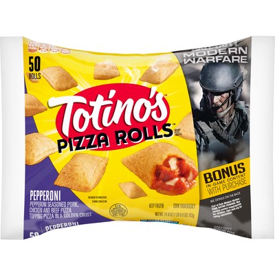 Totino’s unveils new Call of Duty: Modern Warfare packaging. As part of the collaboration, consumers can unlock Call of Duty items inside Modern Warfare with the purchase of participating products, including Totino’s Pizza Rolls, Mini Snack Bites and Multi-Pack Party Pizza, by entering unique codes found on the packaging.