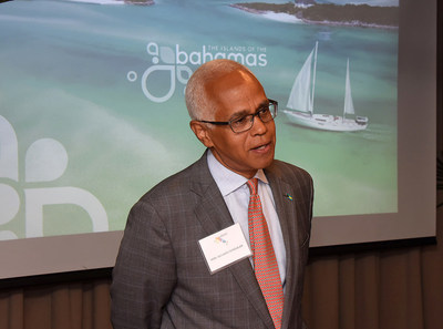 Bahamas Minister of Tourism, Dionisio D'Aguilar, provided key destination updates and offered travel industry media and partners critical education in the wake of Hurricane Dorian. (Photo Credit: Open Jaw)