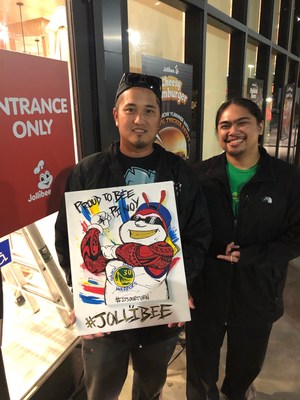 Good friends Jomil Dela Cruz and Ray Espiritu camped outside the store the night before opening day to be the first customers of Jollibee Hayward.