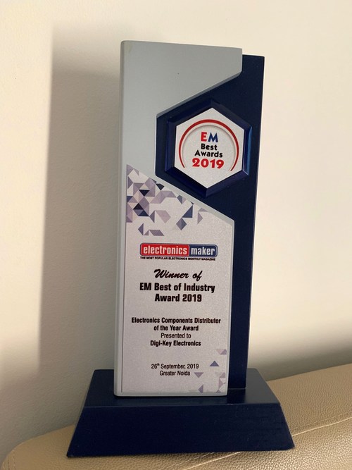 Digi-Key Received the Electronics Components Distributor of the Year 2019 Award by Electronics Maker