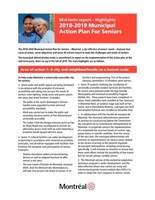 International Day of Older Persons - Midterm review of Montréal's 2018-2020 Municipal Action Plan for Seniors