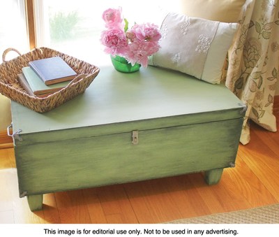 This travel trunk from the 1970s is now a reimagined family heirloom storage trunk that fits well into any room.