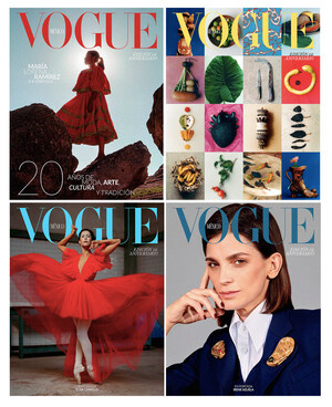 Celebramos el vigésimo aniversario de Vogue México y Latinoamérica con diversas portadas que reflejan 20 años de moda, arte, cultura y tradición.