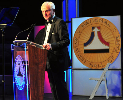 John Martin, co-managing director and CEO of Martin-Baker Aircraft Company, Ltd., speaks after accepting the Spirit of Flight award and enshrinement into the National Aviation Hall of Fame Friday in Denver. (Photo by Mark Usciak) John Martin, co-managing director and CEO of Martin-Baker Aircraft Company, Ltd., speaks after accepting the Spirit of Flight award and enshrinement into the National Aviation Hall of Fame Friday in Denver. (Photo by Mark Usciak)