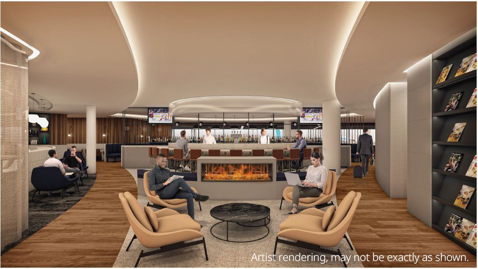 WestJet's flagship lounge in Calgary will give top-tier WestJet Rewards members and select partner members a refined environment to work and rejuvenate. (CNW Group/WESTJET, an Alberta Partnership)