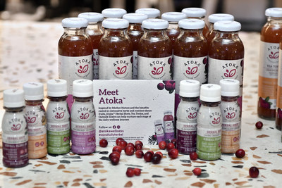 Atoka, a line of plant-based drinks, on display at the launch of the Ocean Spray Lighthouse Incubator Program, Wednesday Oct. 2, in Boston's Seaport District. (Josh Reynolds/AP Images for Ocean Spray) Atoka, a line of plant-based drinks, on display at the launch of the Ocean Spray Lighthouse Incubator Program, Wednesday Oct. 2, in Boston's Seaport District. (Josh Reynolds/AP Images for Ocean Spray)