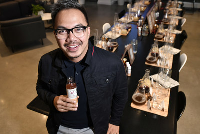 Rizal Hamdallah, Ocean Spray Global Chief Innovation Officer at the launch of its Lighthouse Incubator Program to unveil Atoka, a line of plant-based drinks, Wednesday Oct. 2, in Boston's Seaport District. (Josh Reynolds/AP Images for Ocean Spray) Rizal Hamdallah, Ocean Spray Global Chief Innovation Officer at the launch of its Lighthouse Incubator Program to unveil Atoka, a line of plant-based drinks, Wednesday Oct. 2, in Boston's Seaport District. (Josh Reynolds/AP Images for Ocean Spray)