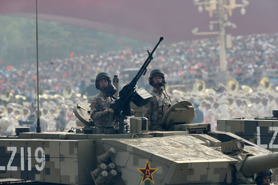 A tank formation on Oct 1, 2019 participates in the Tian'anmen Square celebrations marking the People&rsquo;s Republic of China&rsquo;s 70th anniversary. [Photo by Feng Yongbinchinadaily.com.cn].