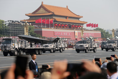 Military vehicles on Oct 1, 2019 participate in the Tian'anmen Square celebrations marking the People&rsquo;s Republic of China&rsquo;s 70th anniversary. [Photo by Wang Zhuangfeichinadaily.com.cn]
