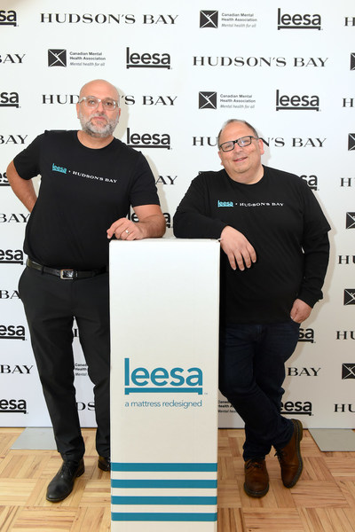 Danny Abramowitz, VP, Home, Hudson's Bay and David Wolfe, Co-founder of Leesa Sleep announce a commitment to donate 500 mattresses over the next year to families and individuals served by the Canadian Mental Health Association across the country. (CNW Group/Leesa Sleep, LLC)