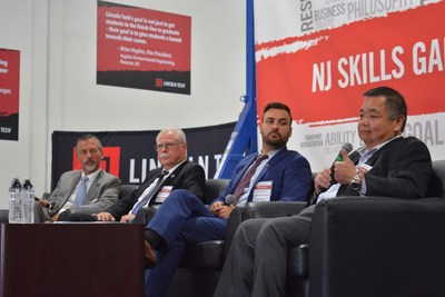 The NJ Skills Gap Summit held at Lincoln Tech's South Plainfield, NJ campus featured keynote speakers representing state government, education and industry employers. Featured speakers included (l to r):Scott Shaw, President & CEO Lincoln Tech; Robert Karabinchak, NJ State Assemblyman 18th District; Nicholas Toth, Assistant Director Office of Apprenticeship, NJ Dept of Labor & Workforce Development; Gary Uyematsu, National Director Technical Training, BMW North America
