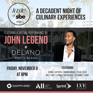 John Legend to Headline Ultimate Showcase of sbe's World-Renowned Culinary and Mixology Experiences at Taste of sbe Miami #3, 2019