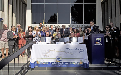Dozens of elected and transportation officials participated in the contract signing on October 4, 2019.