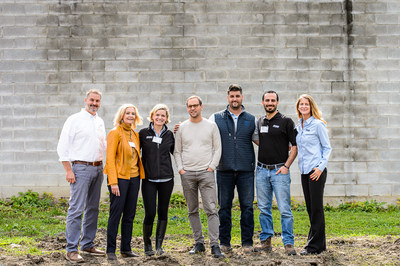 John Determann, Karen Rugh, Anthony Herbert, Christopher Gasparian and Jessica Hemauer with Novak Construction. Joined by Donnita Travis with By The Hand Club For Kids and Joe Buehler with Team A Architecture- October 5, 2019 Chicago's Austin Neighborhood Groundbreaking Ceremony