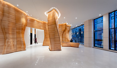 1101 Sixteenth Street's award-winning lobby creates a mirrored, indoor-outdoor experience