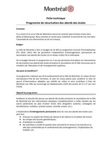 Fiche technique - Programme de sécurisation des abords des écoles (Groupe CNW/Ville de Montréal - Cabinet de la mairesse et du comité exécutif)