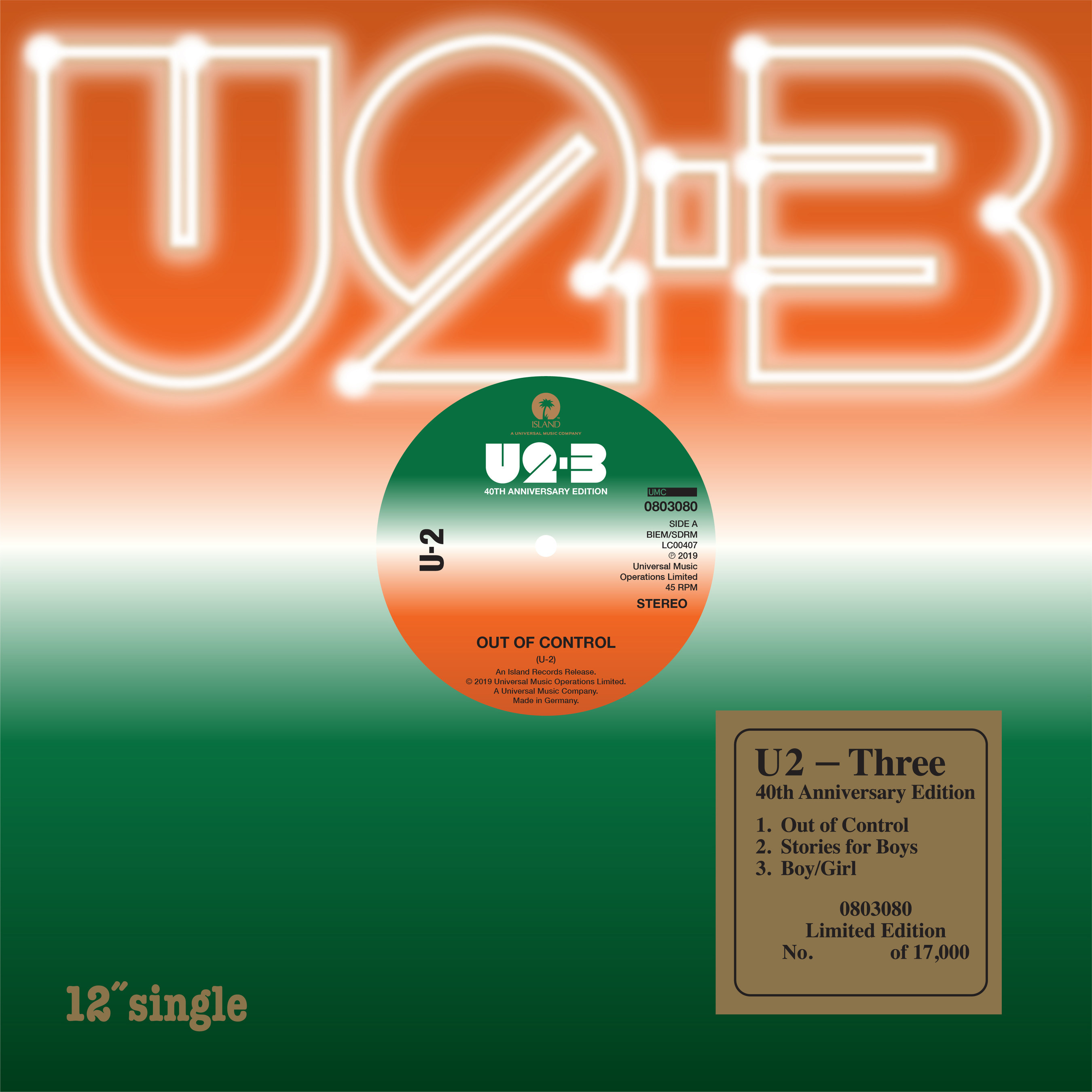 U2 Three Ep Limited Edition 12 Black Vinyl Ep Reissue To Celebrate 40th Anniversary Of U2 S First Ever Release