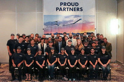Airbus representatives with MicroLink employees on October 1, 2019, celebrating MicroLink's recognition by Airbus as a key supplier of advanced solar cell arrays for the Zephyr HAPS UAV platform. Airbus representatives with MicroLink employees on October 1, 2019, celebrating MicroLink's recognition by Airbus as a key supplier of advanced solar cell arrays for the Zephyr HAPS UAV platform.