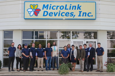 Airbus representatives and MicroLink's management staff gathered in front of MicroLink's offices on October 1, 2019, celebrating MicroLink's recognition as a key supplier of advanced solar cell arrays for the Zephyr HAPS UAV platform. Airbus representatives and MicroLink's management staff gathered in front of MicroLink's offices on October 1, 2019, celebrating MicroLink's recognition as a key supplier of advanced solar cell arrays for the Zephyr HAPS UAV platform.