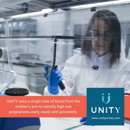 UNITY is the only prenatal screen that tests cell-free fetal DNA for cystic fibrosis, spinal muscular atrophy (SMA) and sickle cell disease using just one tube of blood from the mother.