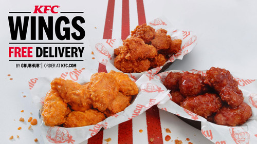 KFC introduces new Kentucky Fried Wings, available at participating KFC U.S. restaurants and delivered for free through Grubhub – just in time for football season!