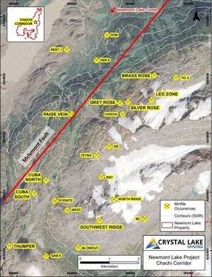 Crystal Lake Mining Announces New Discovery of Expansive, Multi-Element Hydrothermal Mineralized System at Newmont Lake, BC
